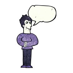 cartoon vampire with speech bubble N35