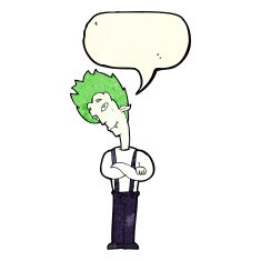 cartoon vampire with speech bubble N36