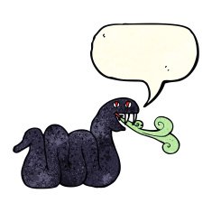 cartoon snake with speech bubble N23