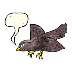 cartoon bird with speech bubble N107