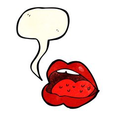 cartoon open mouth with speech bubble N3
