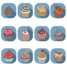 Cupcake colorful icon
