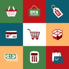 Shopping Icons Set and Signs