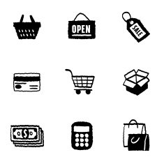 Shopping Icons Set and Signs N2