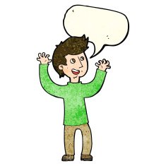 cartoon happy man with speech bubble N151