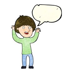 cartoon happy boy laughing with speech bubble N12