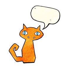 cartoon cat with speech bubble N13