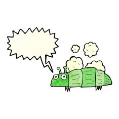 cartoon bug with speech bubble N13