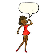 cartoon woman with can do attitude speech bubble N3