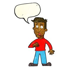 cartoon shocked man with speech bubble N36