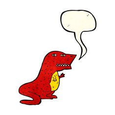 cartoon dinosaur with speech bubble N13