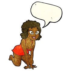 cartoon funny sexy woman with speech bubble N3