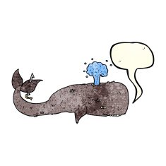 cartoon whale with speech bubble N14