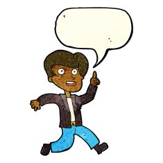 cartoon man with great idea speech bubble N11