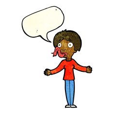 cartoon woman telling lies with speech bubble N4