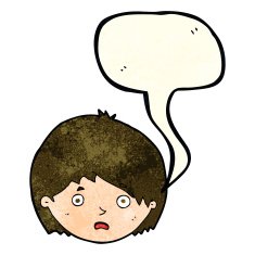 cartoon unhappy boy with speech bubble N21