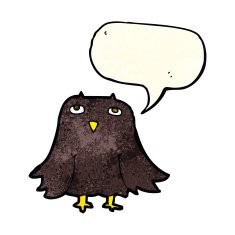 Cartoon owl with speech bubble N19