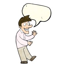 cartoon excited man with speech bubble N21