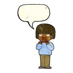 cartoon surprised man with speech bubble N50