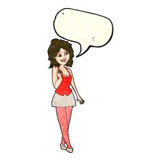 cartoon attractive office woman with speech bubble N4