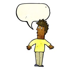 cartoon surprised man with speech bubble N52