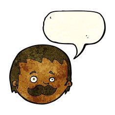 cartoon man with mustache speech bubble N27
