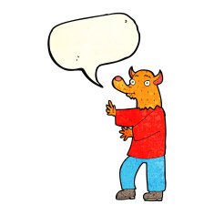 cartoon fox with speech bubble N7