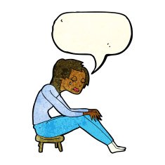 cartoon crying woman with speech bubble N2