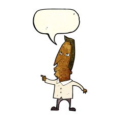 cartoon pointing man with speech bubble N31