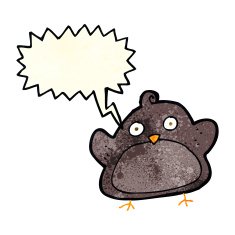cartoon bird with speech bubble N109