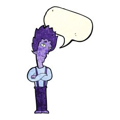 cartoon vampire with speech bubble N37