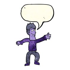 cartoon vampire with speech bubble N38