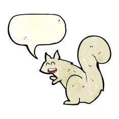 cartoon squirrel with speech bubble N4