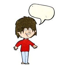 cartoon excited man with speech bubble N22