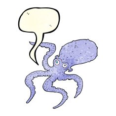 cartoon octopus with speech bubble N11