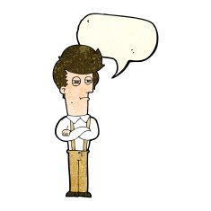 cartoon annoyed man with speech bubble N30