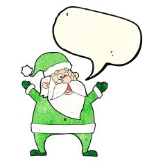 jolly santa cartoon with speech bubble N11