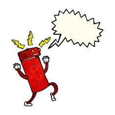 cartoon robot with speech bubble N63