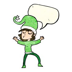santa's helper cartoon with speech bubble N4