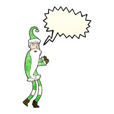 cartoon santa claus with speech bubble N71