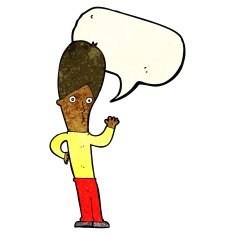 cartoon man waving with speech bubble N10