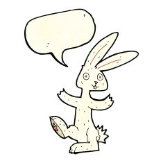 cartoon rabbit with speech bubble N33