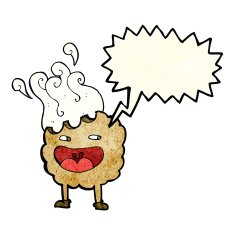 cookie cartoon character with speech bubble N4