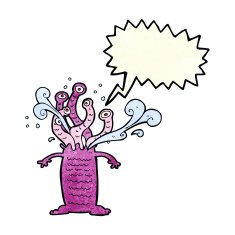 cartoon monster with speech bubble N17