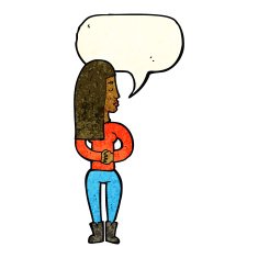 cartoon woman ignoring with speech bubble N7