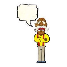 cartoon shocked old man with speech bubble N10