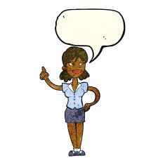 cartoon woman with great idea speech bubble N4