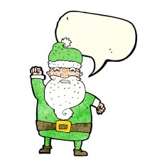 cartoon angry santa claus with speech bubble N8