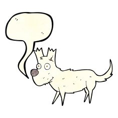 cartoon cute little dog with speech bubble N4