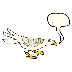 cartoon bird with speech bubble N113